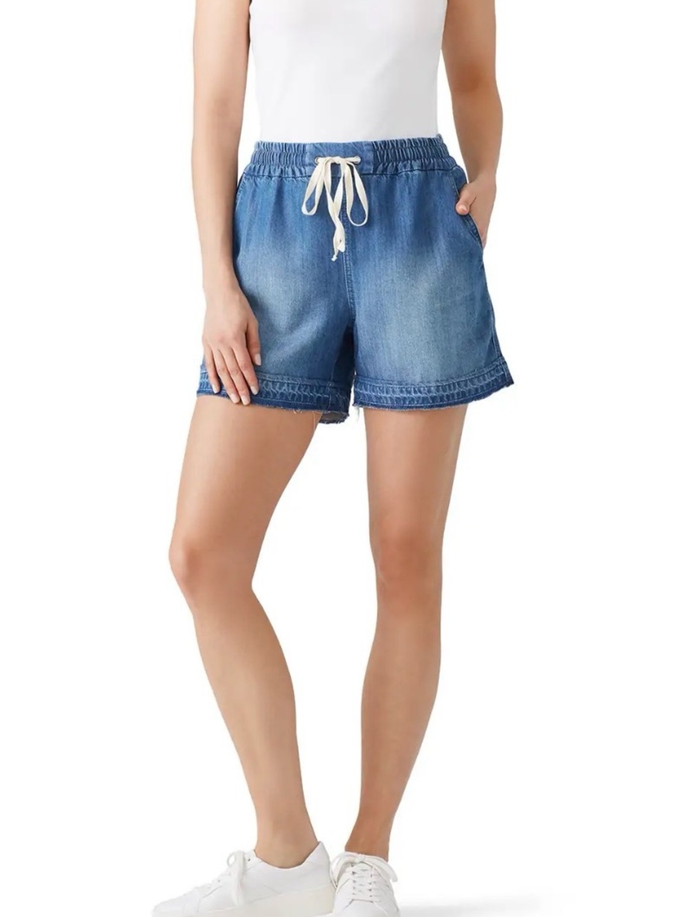 Splendid Blue Denim Drawstring Casual Shorts
